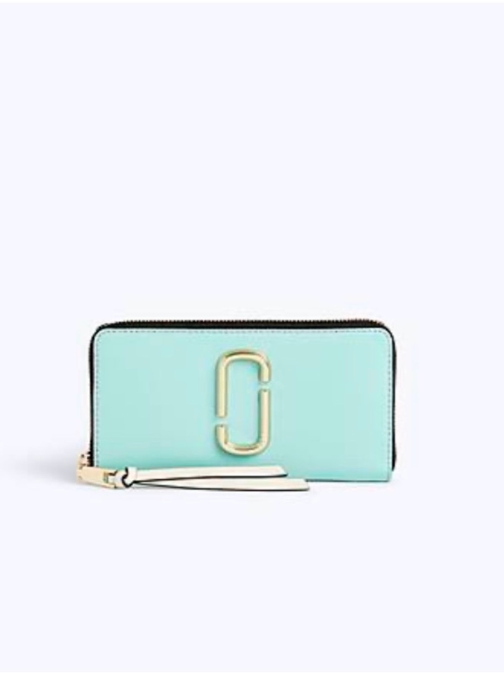 Marc Jacobs Continental Snapshot Leather Wallet in Surf Multi Aqua Olive Yellow